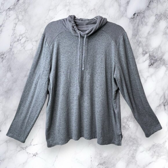 Chico’s Weekend Sweater Womens XL Gray Cowl Neck Soft Cozy Oversized Relaxed - Picture 1 of 10